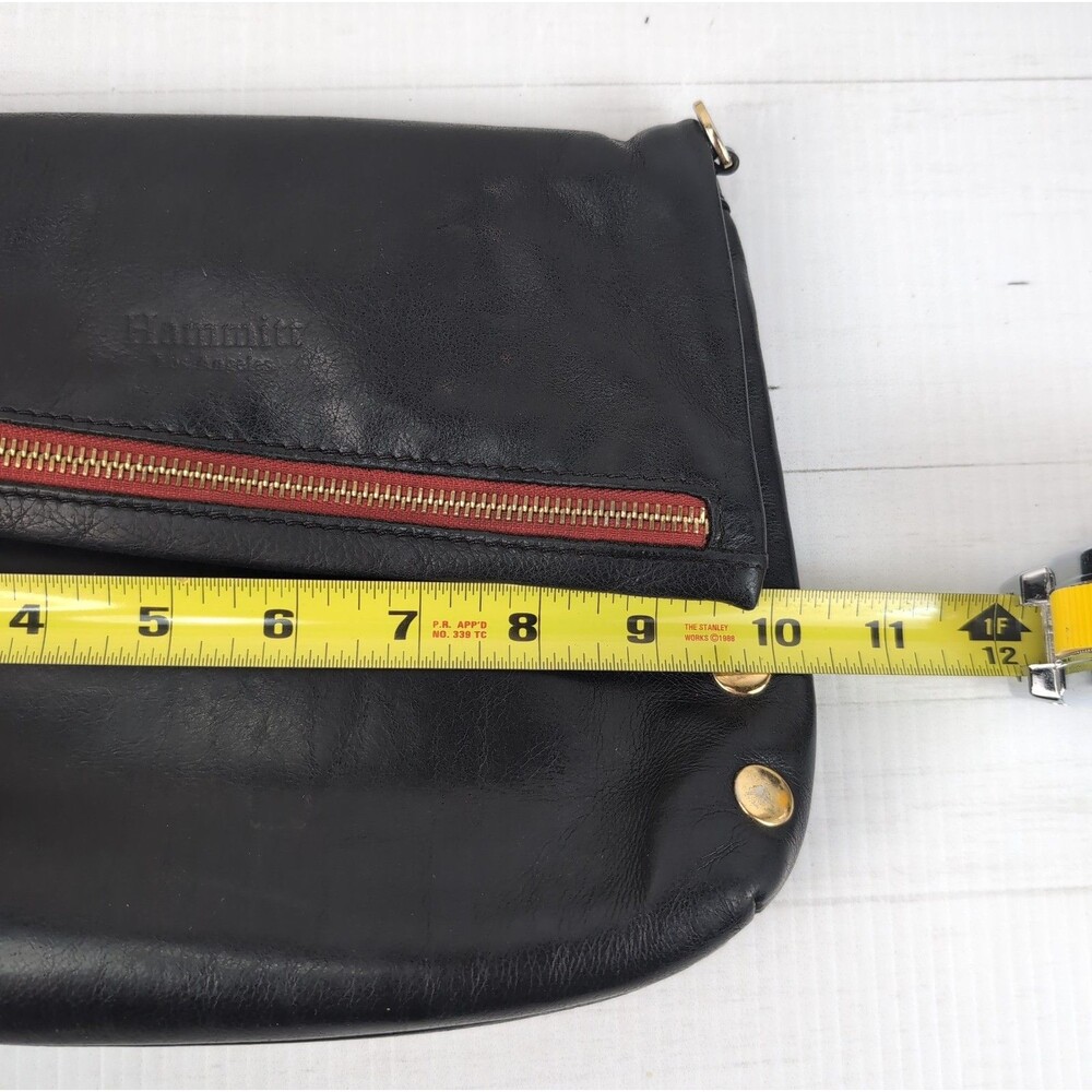 Hammitt Los Angeles Black Pebbled Leather VIP Satchel Red Zipper No Strap - Wear - Picture 13 of 15